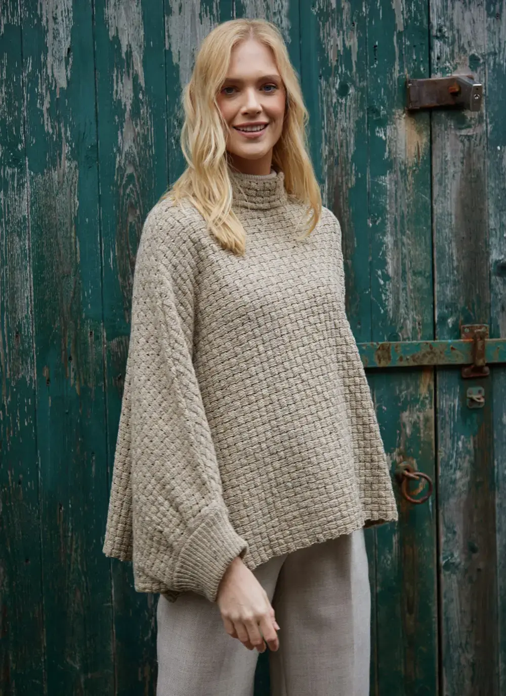Merino Basketweave Poncho